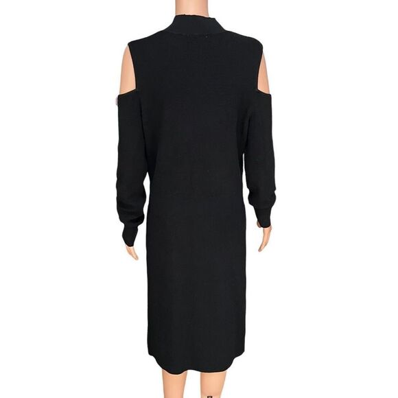 CHELSEA28 Cold Shoulder Sweater Dress In Black size M NWT - Picture 6 of 11